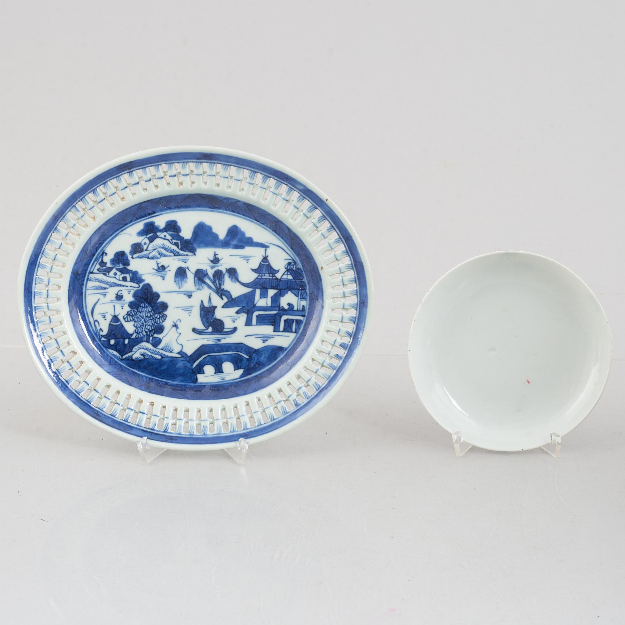 Parti porslin, 6 delar, Kina, 1800-tal/sen Qing.