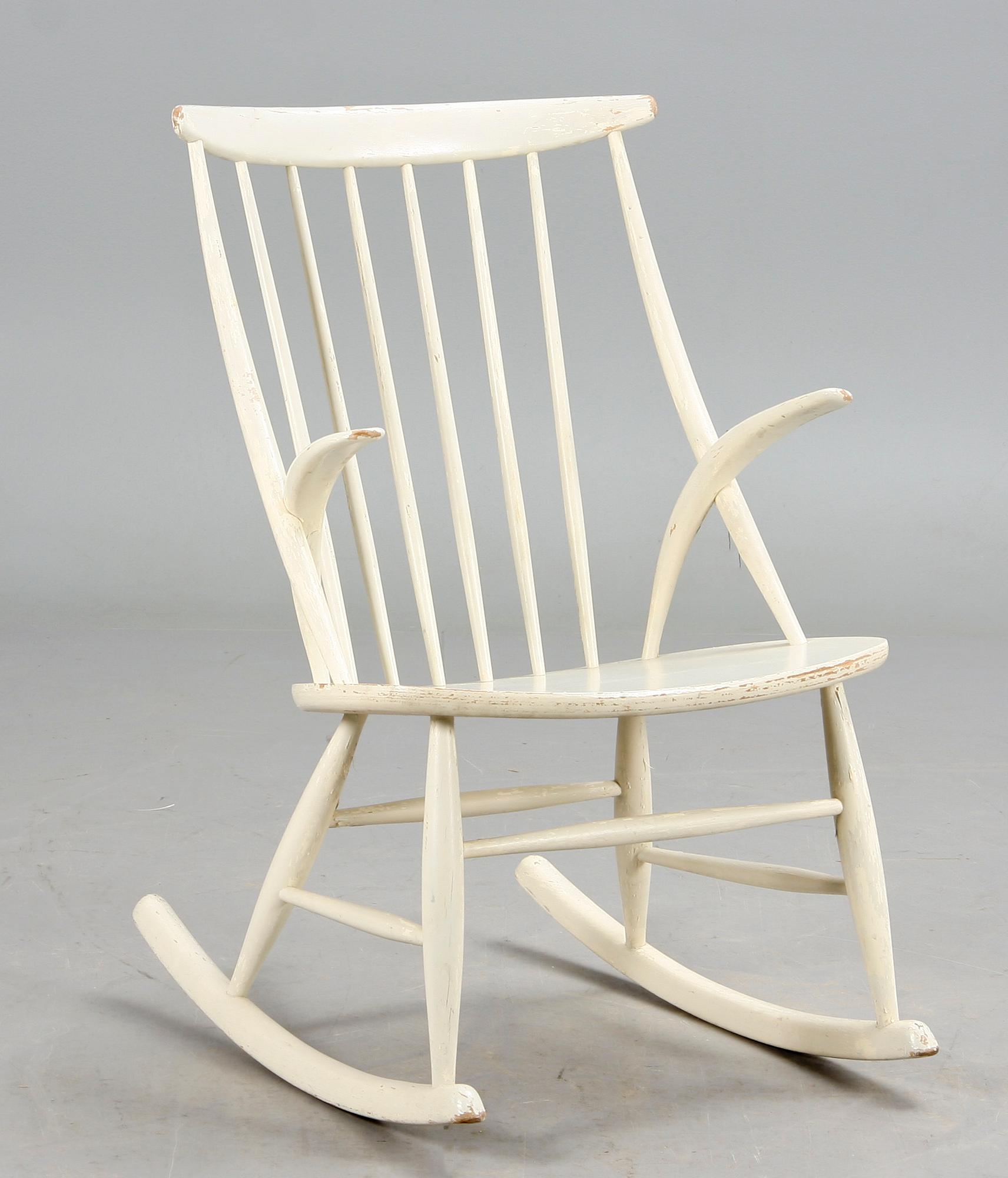 GUNGSTOL, "Gyngestol Nr. 3", Illum Wikkelsö, för N Eilersen, etikettmärkt.
Modellen formgiven 1958.