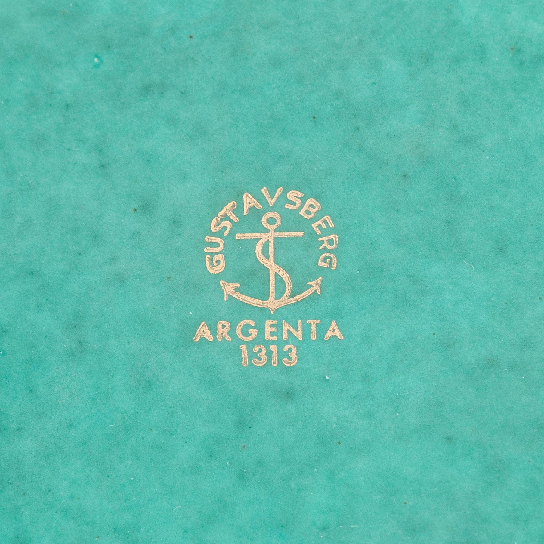 Wilhelm Kåge, ljusstakar, ett par, samt skål, "Argenta", Gustavsberg.