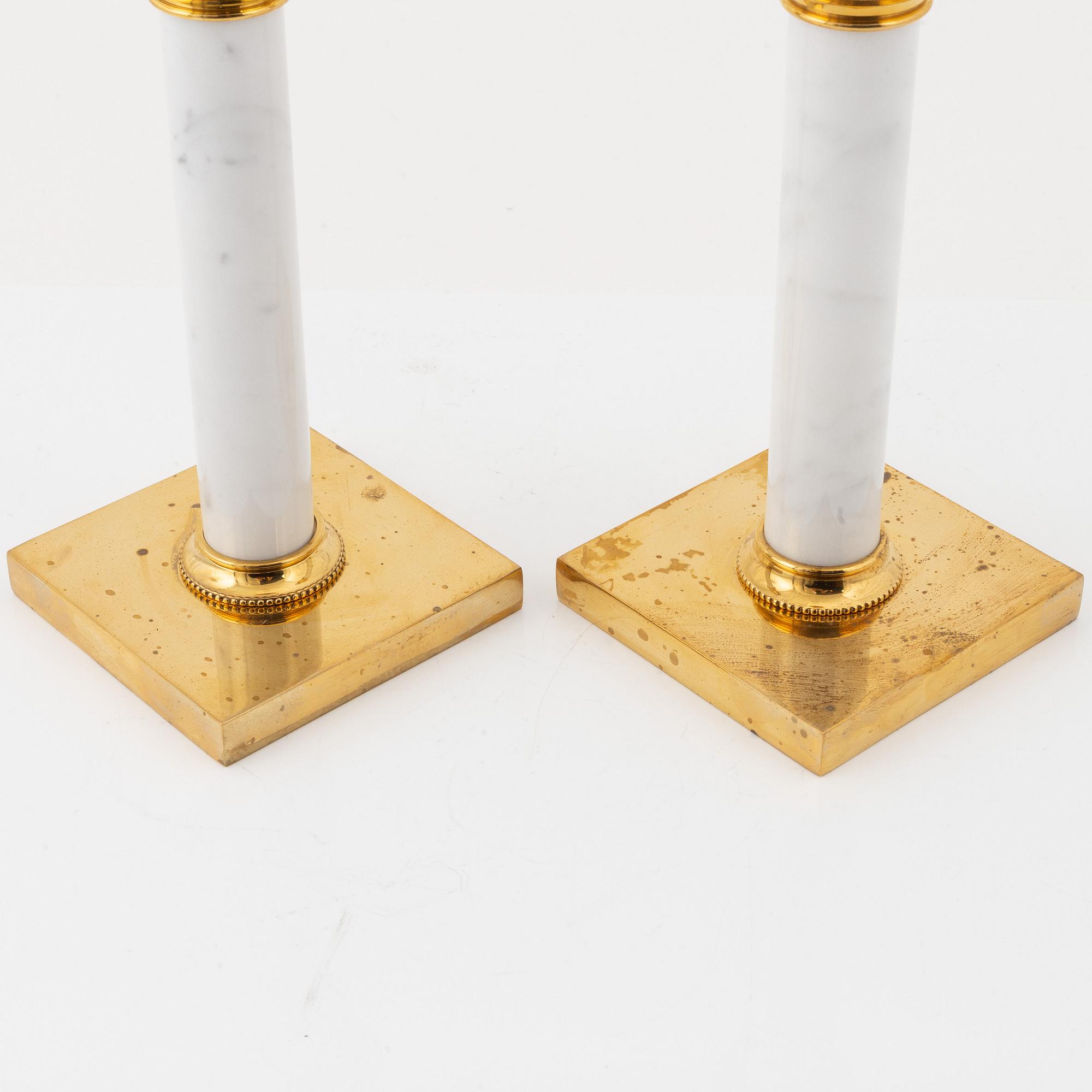 Peder Lamm, Jubileumsljusstaken, ett par,  Skultuna Messingsbruk. Modellen formgiven 2007.