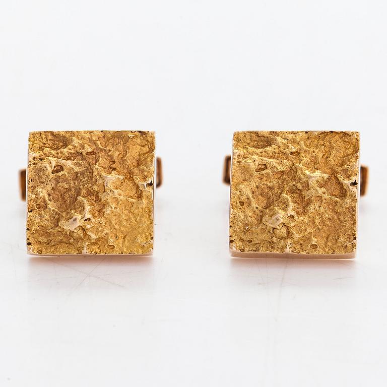 A pair of 14K gold cufflinks, J.Launiainen, Helsinki 1967.