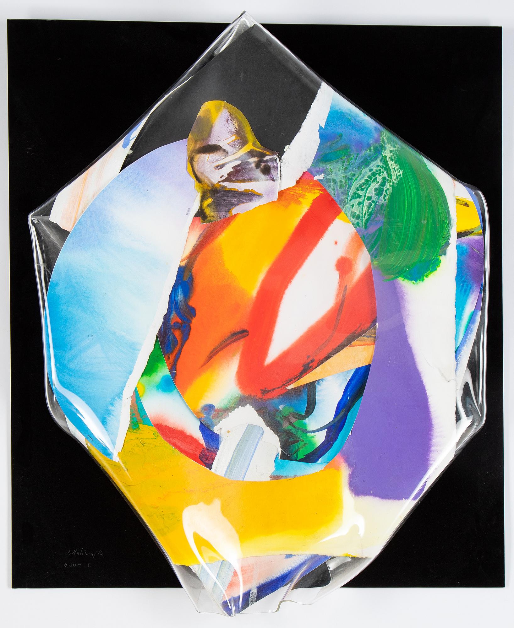 Jan Naliwajko, sculpture, plexi with mixed media, signed and dated 2007.