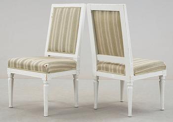 Six Gustavian late 18th century chairs.
