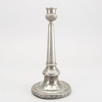 Martin Gustaf Moberg, a signed and dated 1786 pewter candle stick.