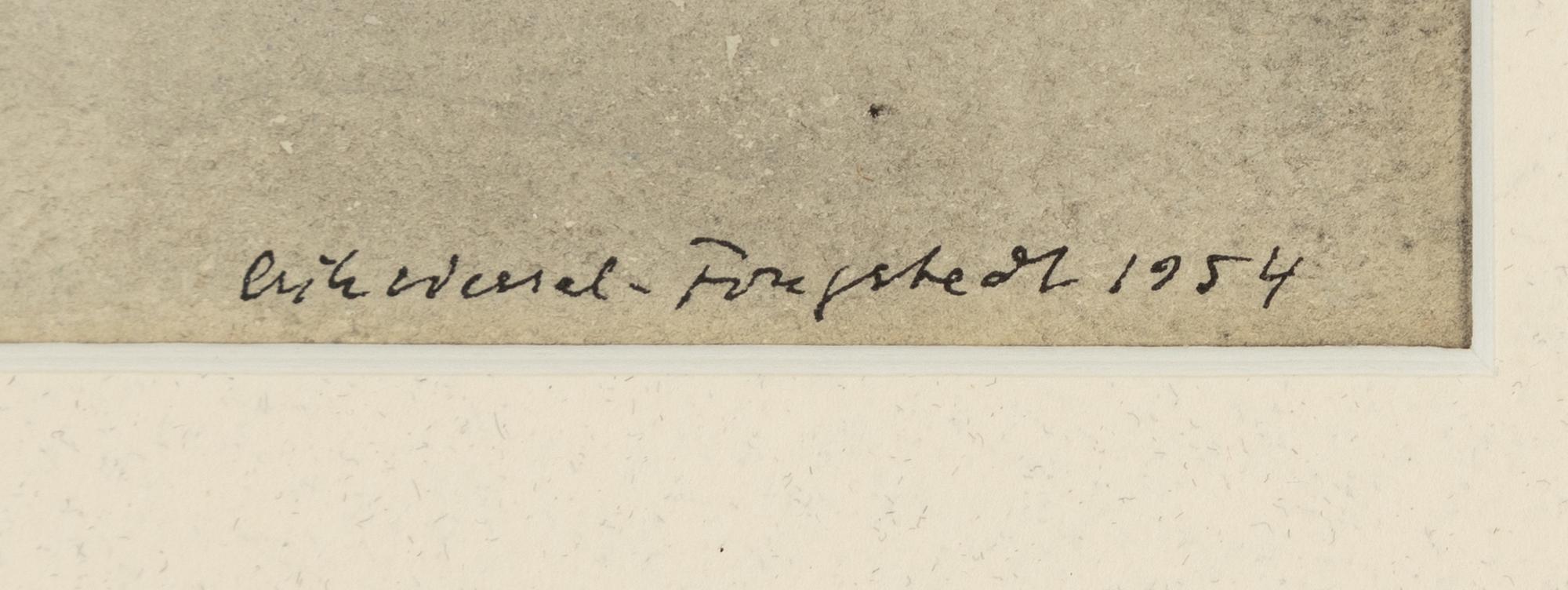 Erik Wessel-Fougstedt, tusch & akvarell, signerad och daterad 1954.