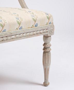 A pair of Late Gustavian style armchairs early 19th century.