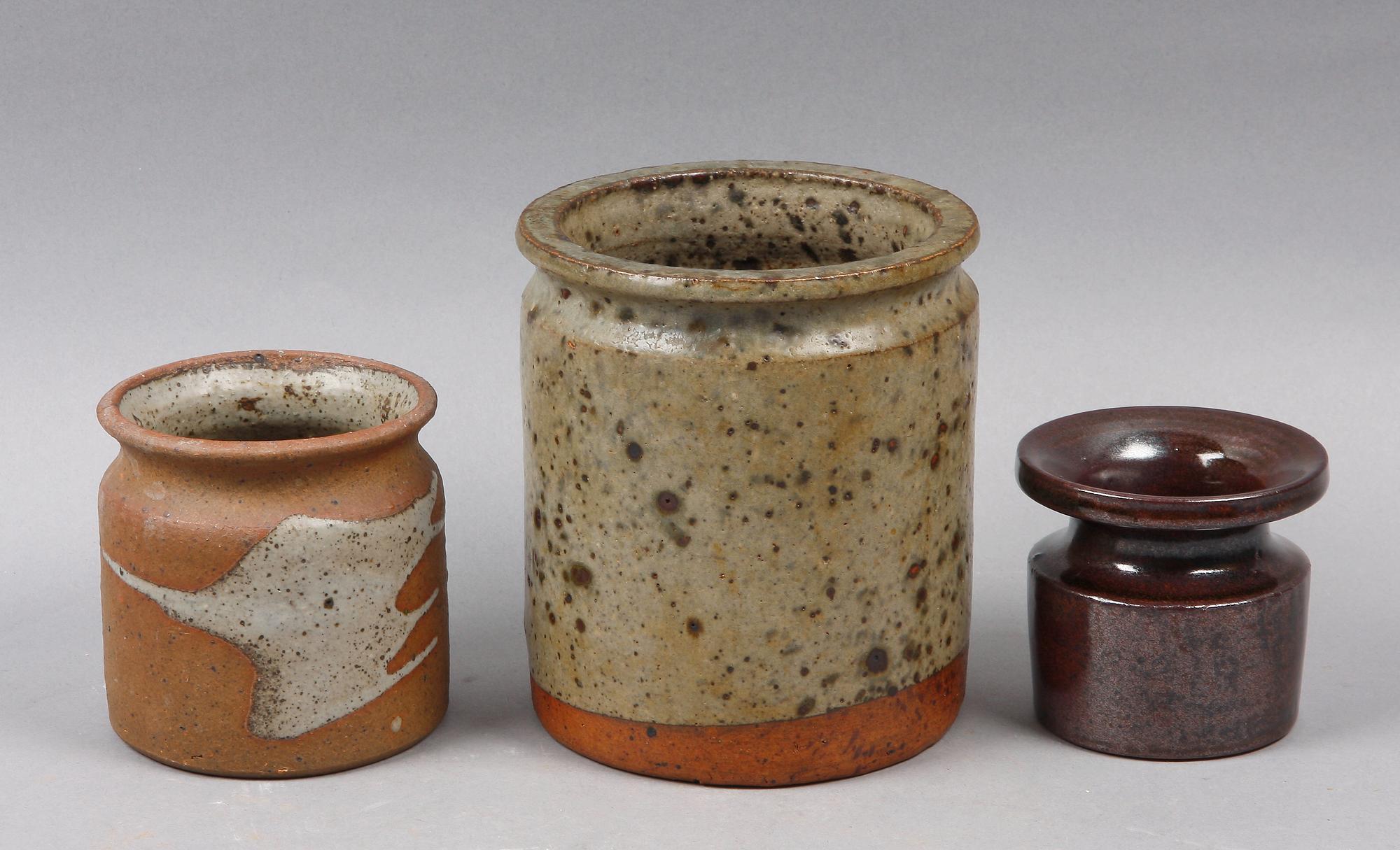 VASER, 3 st, stengods, Rolf Palm samt Claes Thell.