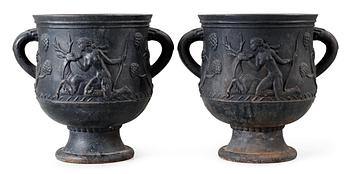 Ivar Johnsson, A pair of Ivar Johnsson cast iron jardinière, 'Diana', Näfveqvarns Bruk.