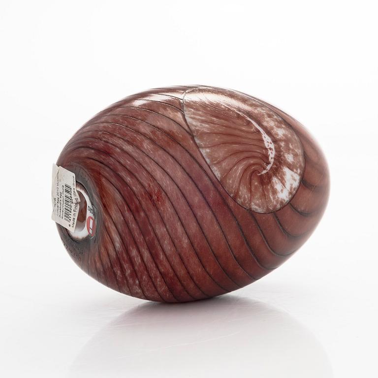 Oiva Toikka, year egg 2010, "Rosebud's egg", signed O. Toikka Nuutajärvi numbered 120/750.