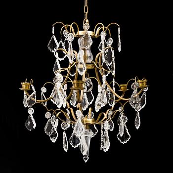 A Rococo style chandelier, mid 20th Century.