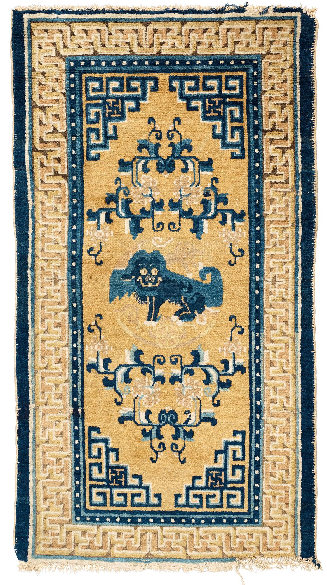 RUG. Antique Ningxia, China. 139 x 77,5 cm. Late Qing dynasty (1644–1911).