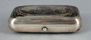 CIGARETTETUI, silver och niello, Ryssland, Moskva, 1800-tal.