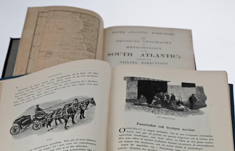BÖCKER, 2 vol, Ivan T. Aminoff, "St:Petersburg", 1909 och W.H. Rosser, "South Atlantic Directory", 1870.