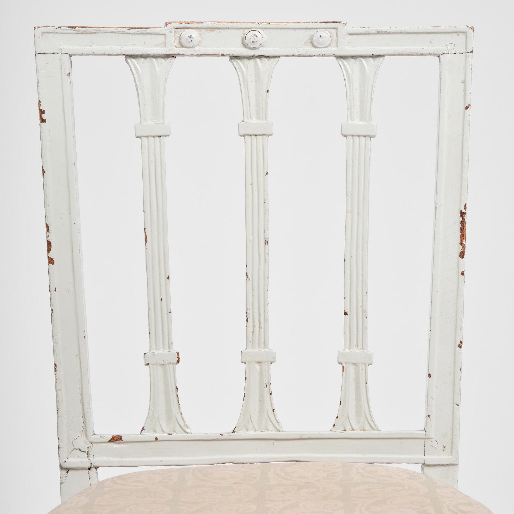 A set of six late Gustavian chairs by E. Öhrmark (master in Stockholm 1777-1813).