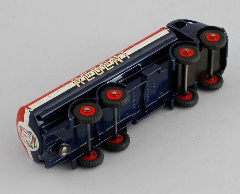 A toy tanker from Dinky Toys in England, 1950s.