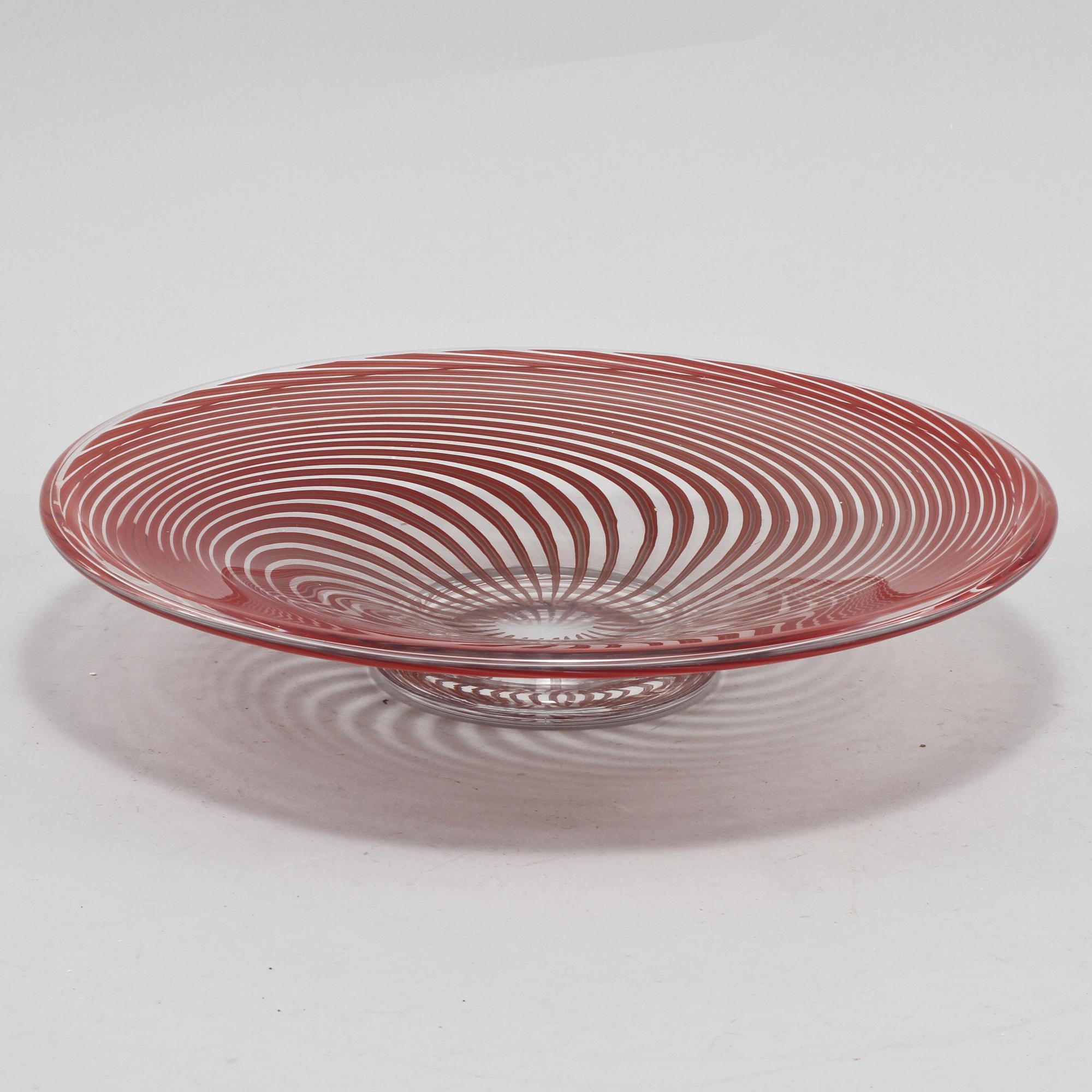 EDWARD HALD, fat, glas, slipgraal, Orrefors, signerad, 1953.