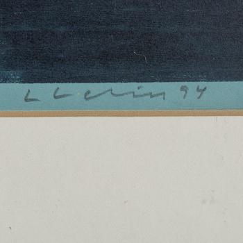 LARS LERIN, träsnitt, ur Mostrarnas tid, signerat och daterat -94. Numrerat 1/15 e.t.