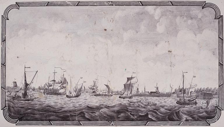 Tebord, med fajansbricka, 1700-talets slut, Gustavianskt.