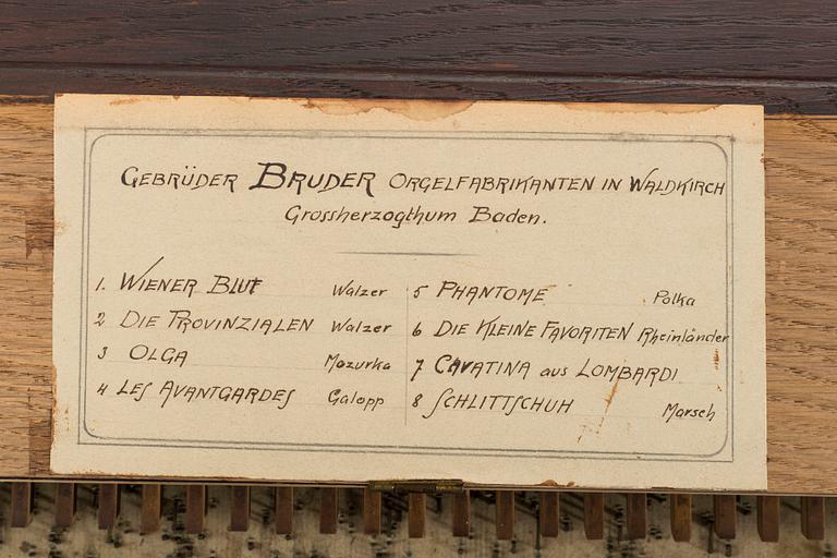 An Gebrüder Bruder barrel organ, Germany turn of the century 1900.