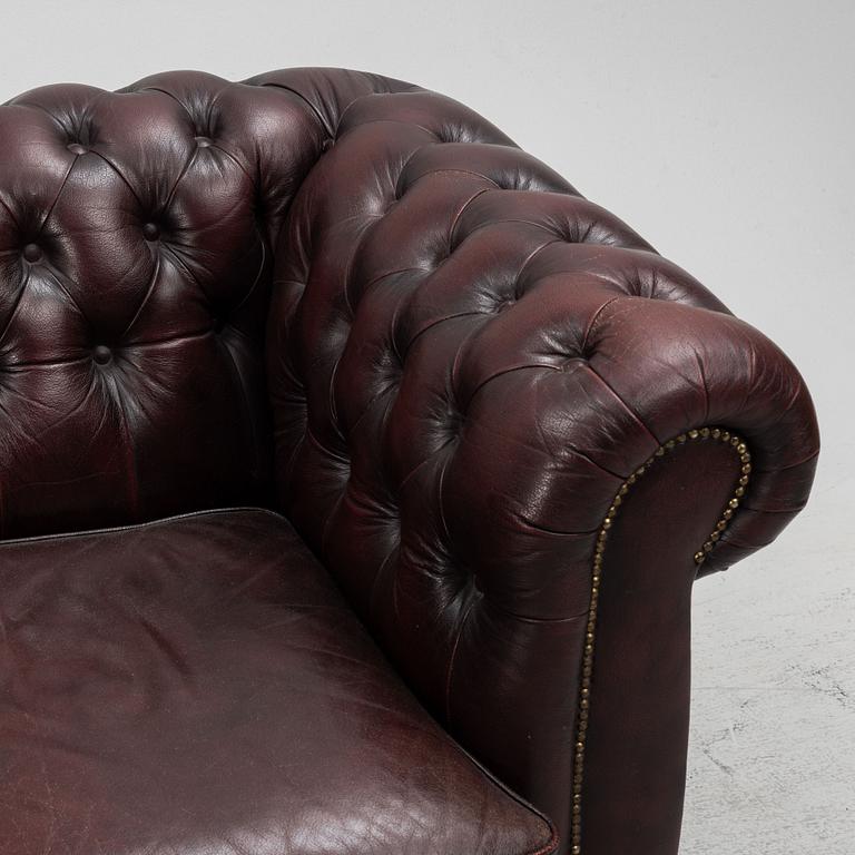 Sofa and armchair, Chesterfield, second half of the 20th Century.