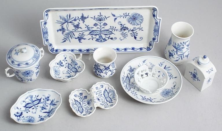 SERVISDELAR, 8 st, porslin, Meissen, 1900-talets första hälft.