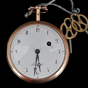 FICKUR, guld 18k, Breguet, 1800-talets andra hälft.