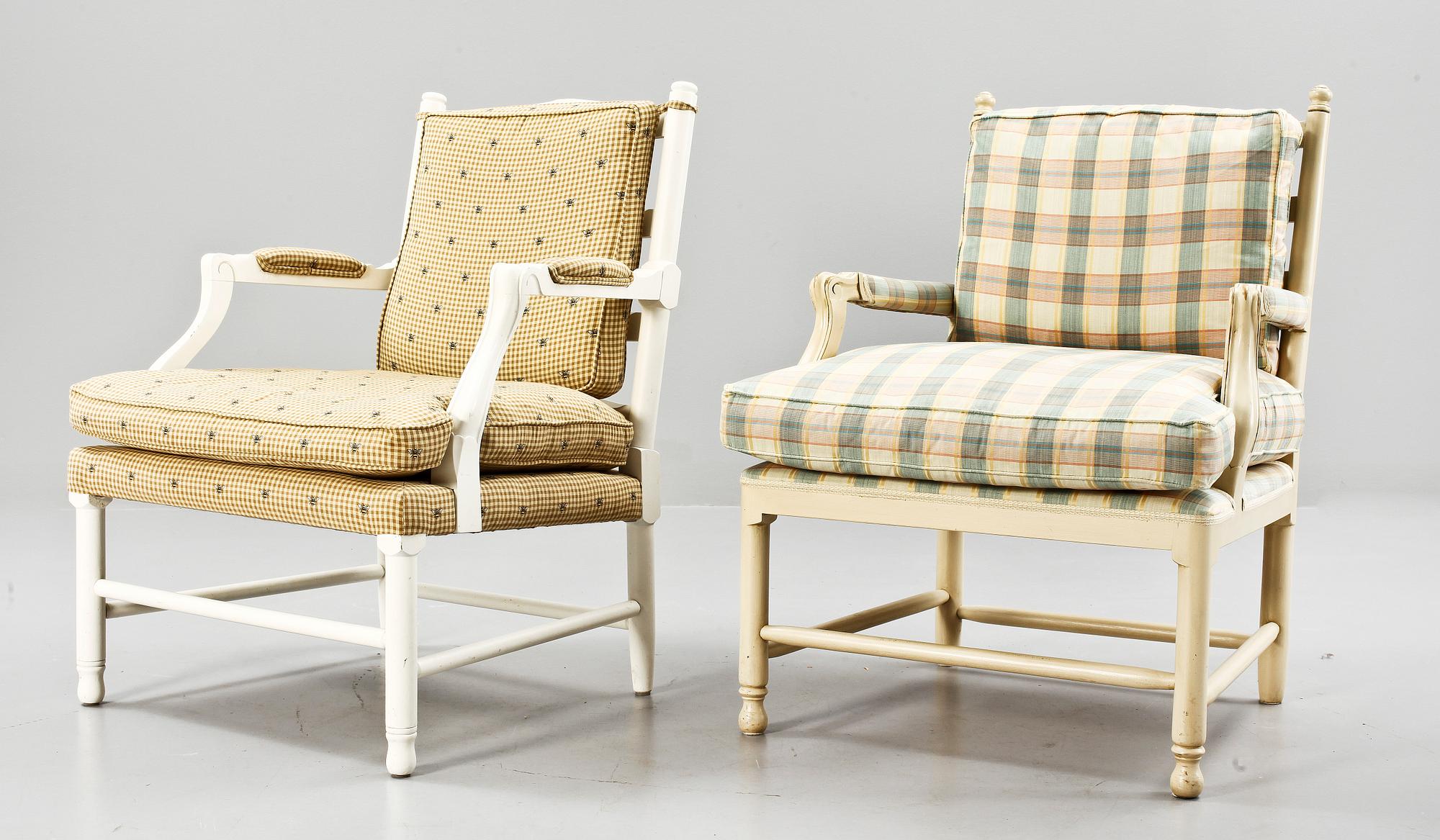 FÅTÖLJER, 2 st, s k Gripsholmsmodell, 1900-tal.