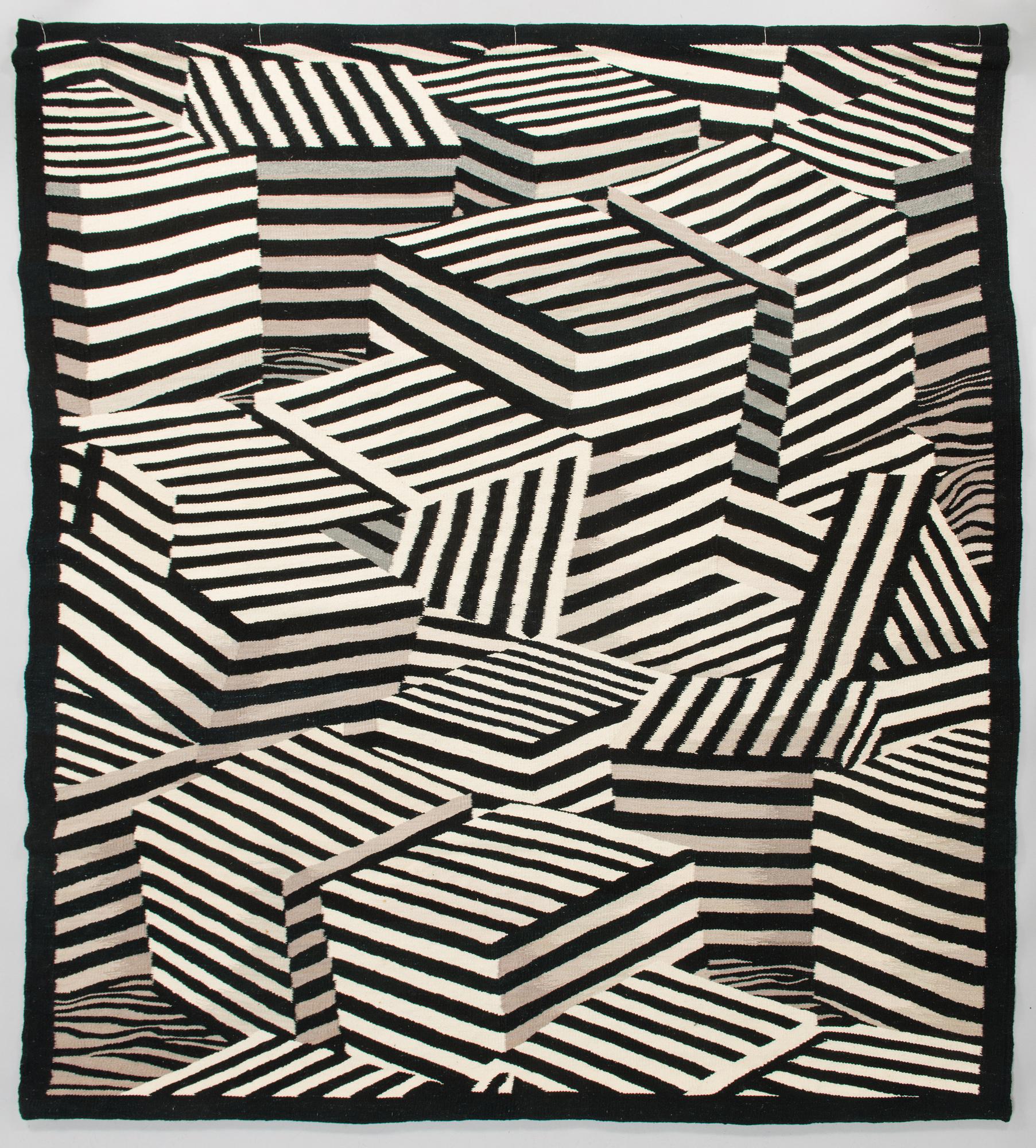 Andrzej Rajch, väggtextil, "Cubes II". 1989. Ca 230x200 cm.
