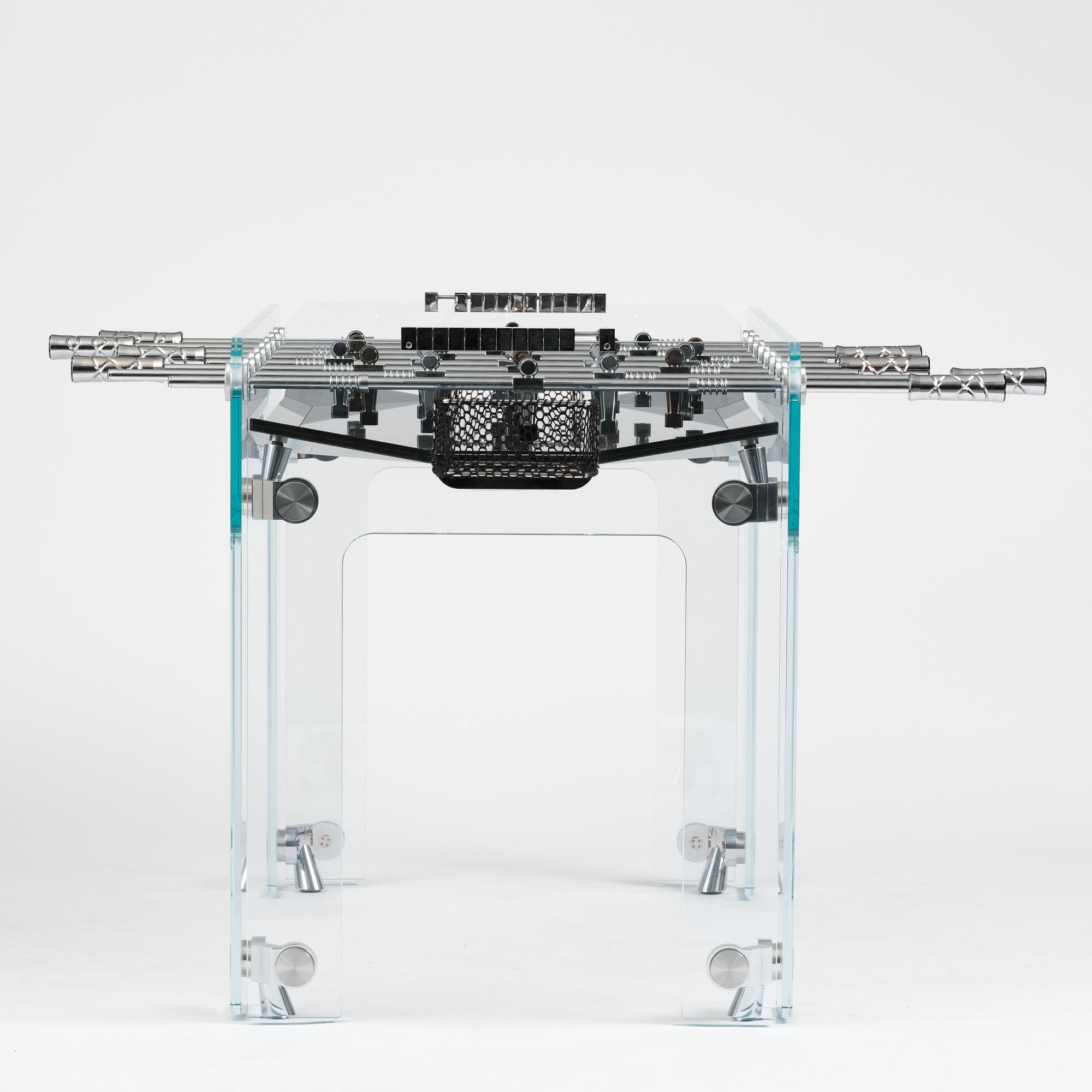 Adriano Design, foosball table, "Cristallino Classic", Teckell, Italy.