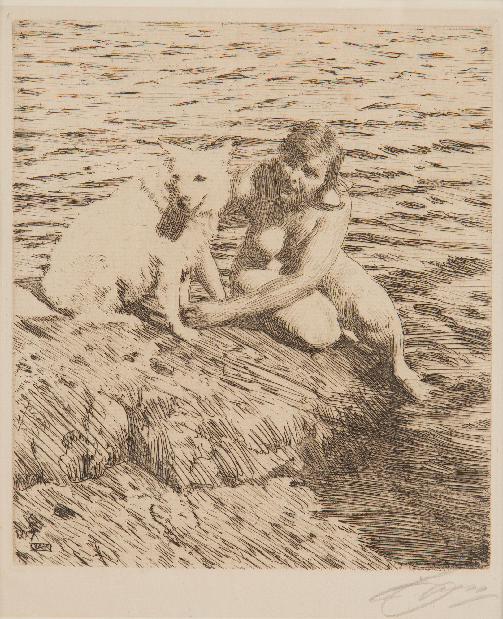 ANDERS ZORN, etching, 1917, signed in pencil.
