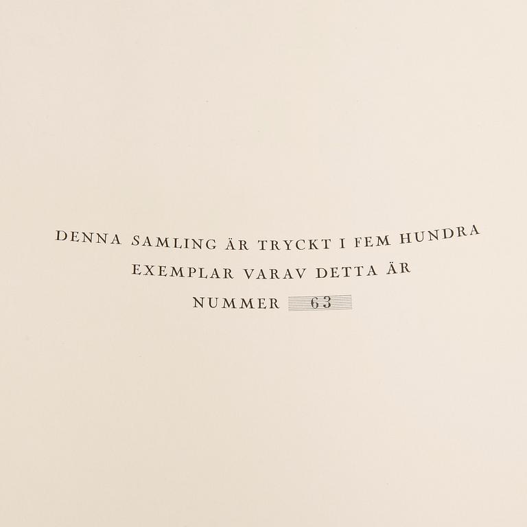 HELENE SCHJERFBECK, mapp med 48 reproduktioner, Gotthard Johansson, numrerad 63/500, Nordisk Rotogravyr Stockholm 1945.