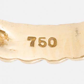 Ring, 18K guld med solitär briljantslipad diamant.