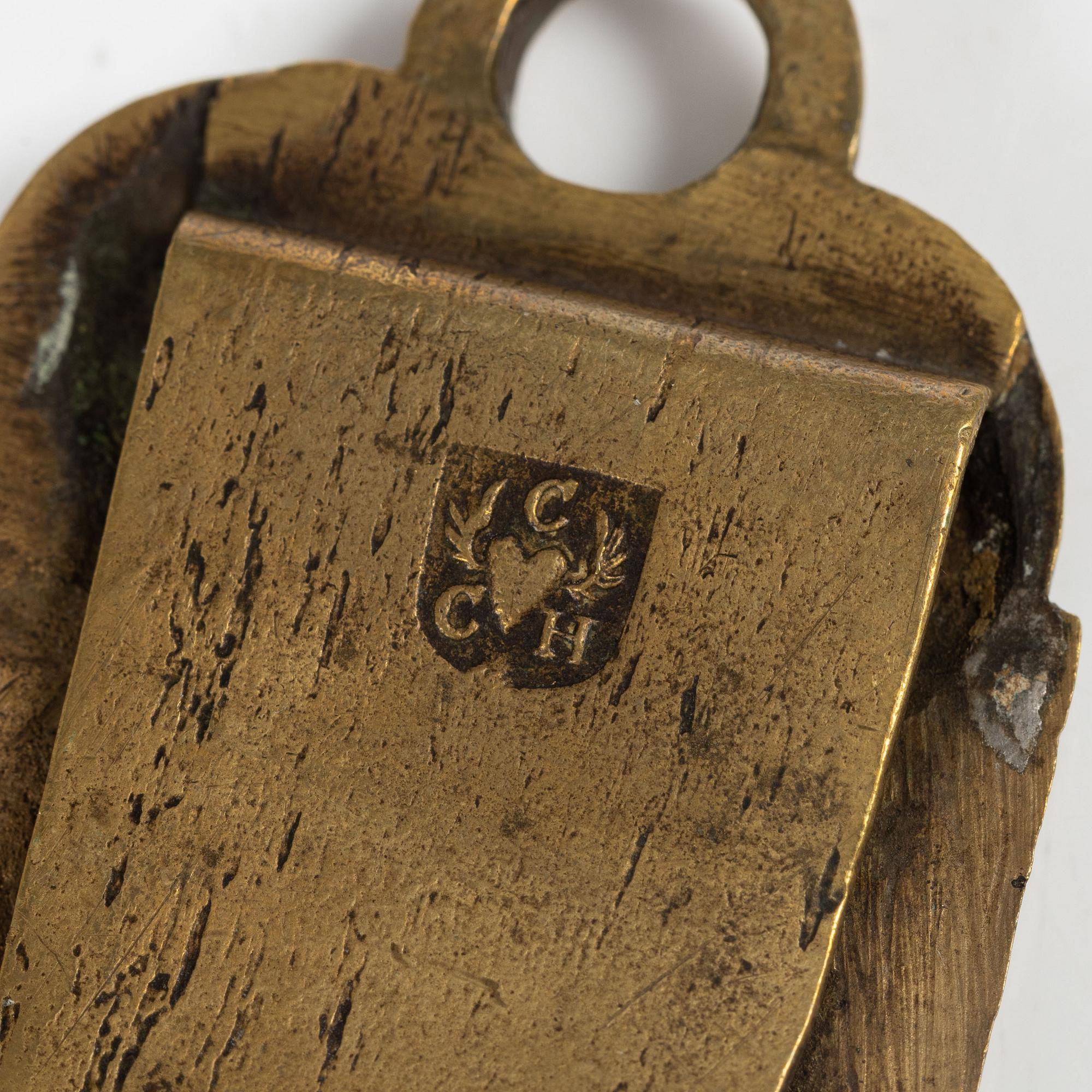 A pair of Baroque gilt brass mounts by C. C. Hartwig (caster active in Stockholm 1702-20).