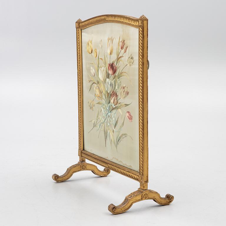 A Louix XVI-style fire guard, late 19th century.