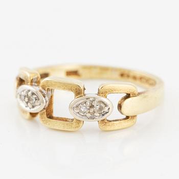 Ring, 14K gold with small eight-cut diamonds, Finland.