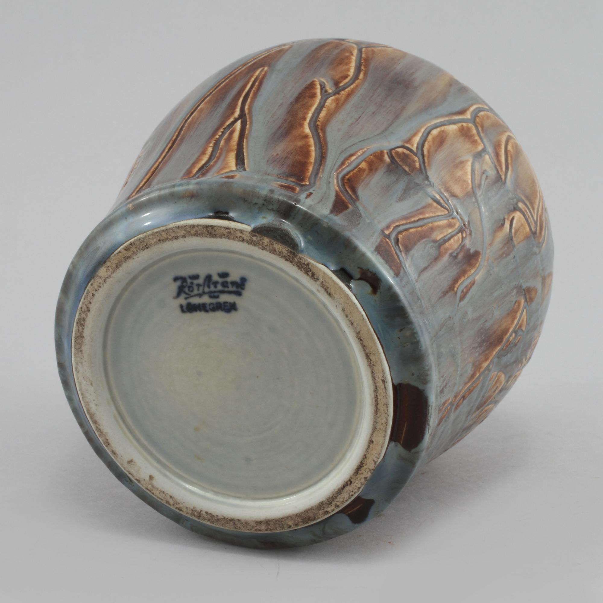 VAS, stengods, Gertrud Lönegren, Rörstrand, Rörstrand, stämpelsignerad, omkring 1900-talets mitt.