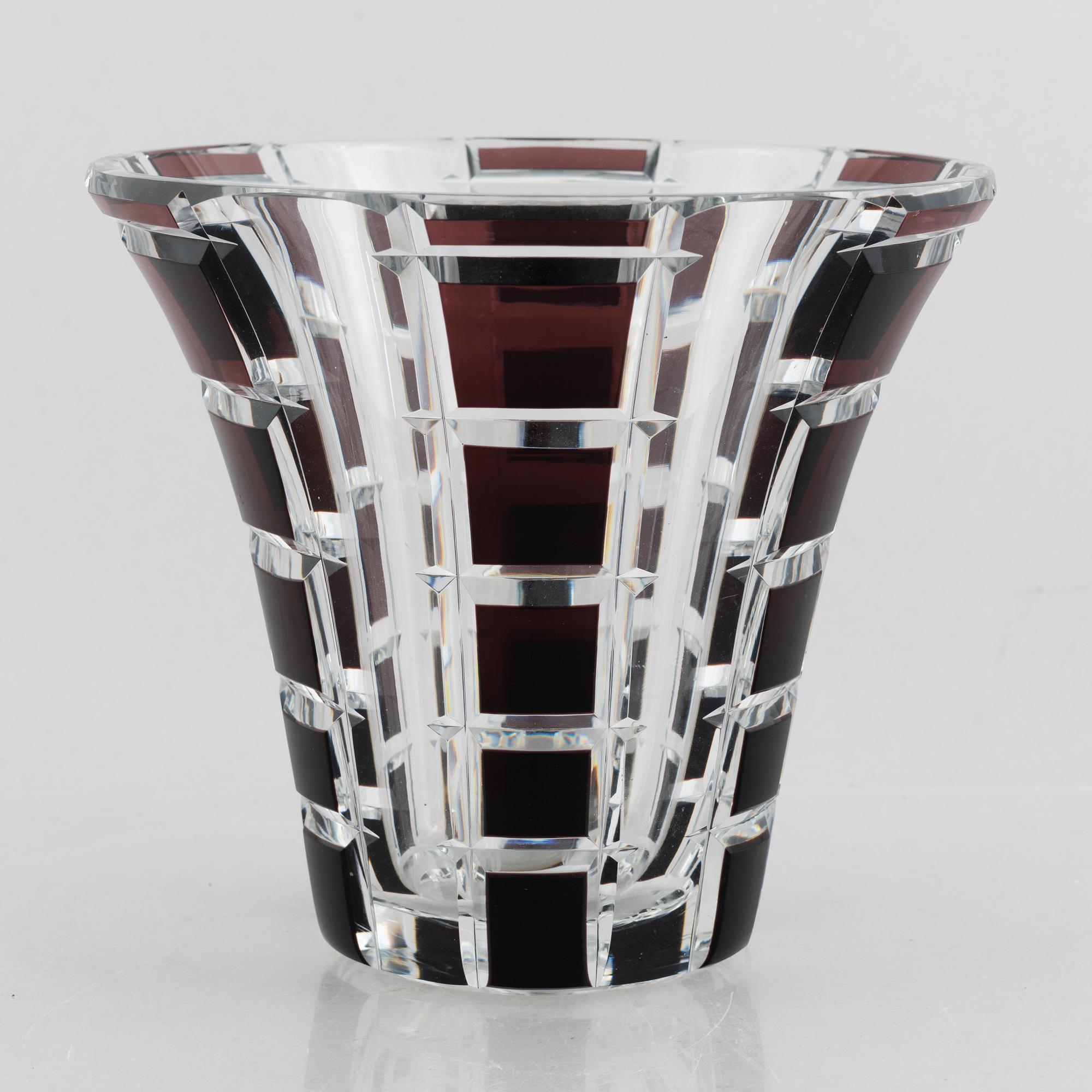 A glass vase, Val Saint Lambert, Belgium.