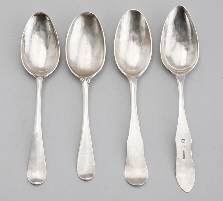 MATSKEDAR, 4 st, silver, 1700-/1800-tal. Vikt ca 169 g.