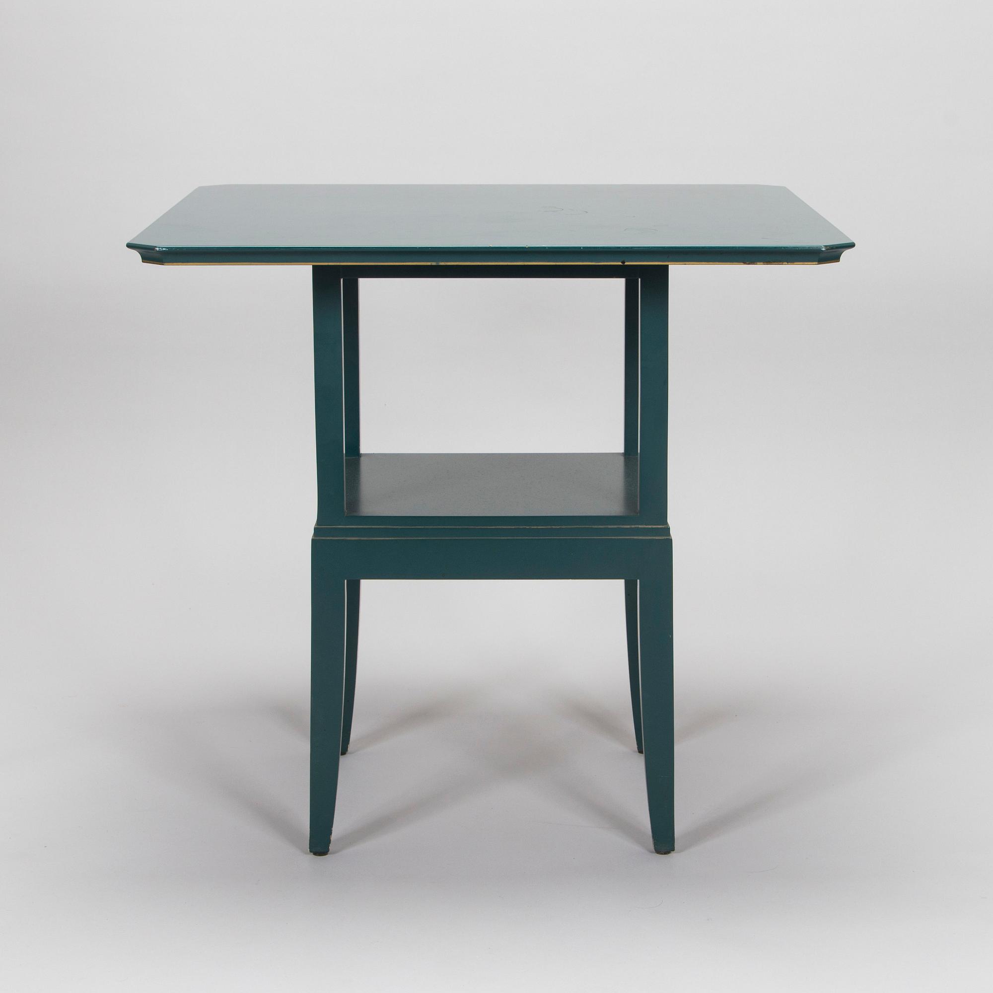 Eliel Saarinen, furniture, 5 pieces, "Blue suite" for Adelta, Finland 1980s.