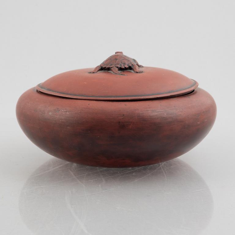 A red lacquer bowl with cover, Japan, presumably Meiji (168-1912).