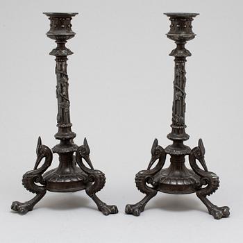 A pair of circa 1900 candlesticks.