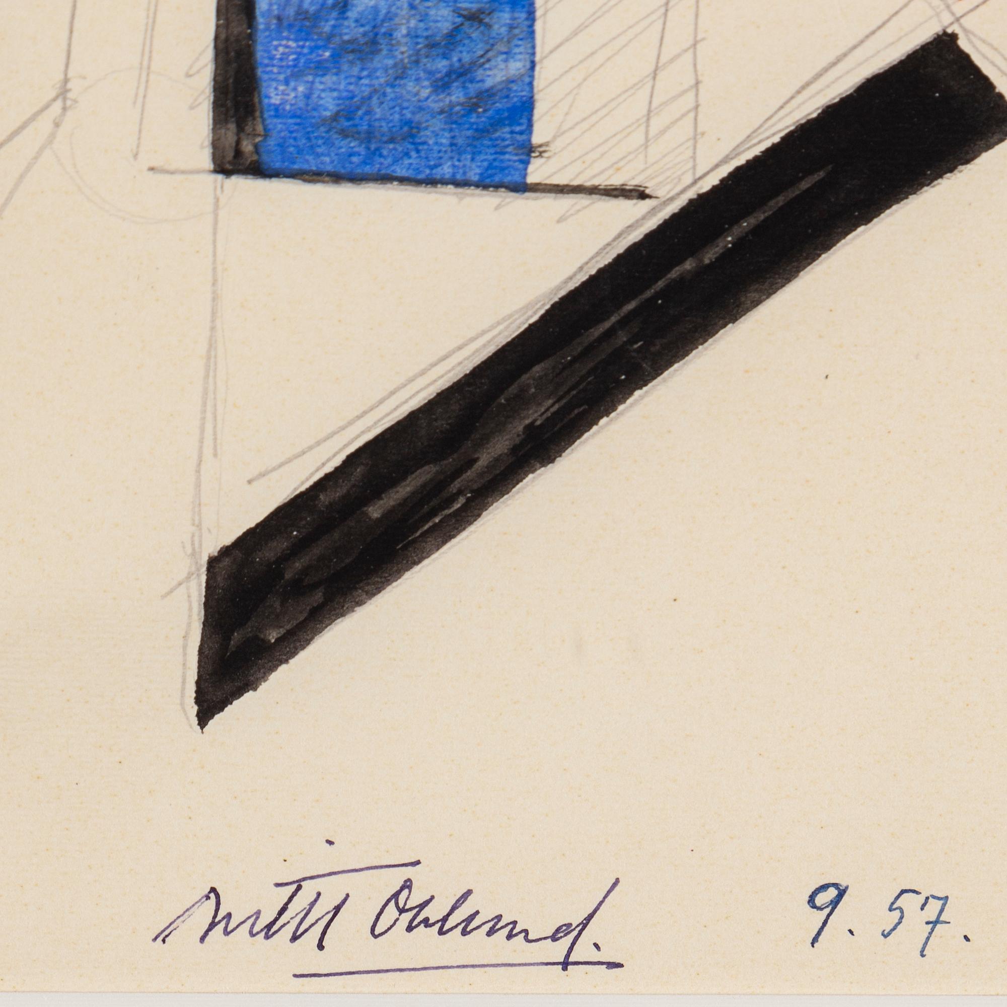 BERTIL ÖHLUND, watercolor and ink, signed and dated 9.57.