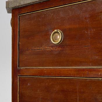 A chest of drawers, Gustavian style, first half of the 20th century with an older top.