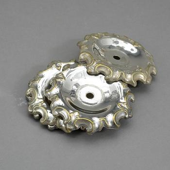 KANDELABRAR, ett par, nysilver, barockstil, 1800-tal.