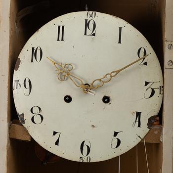 A late Gustavian longcase clock, circa 1800.