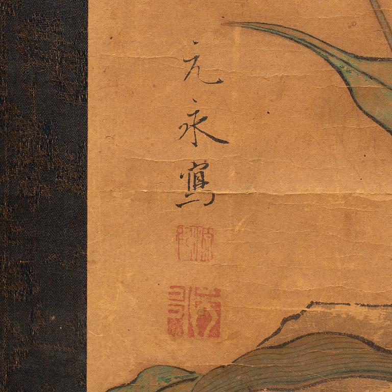 OIDENTIFIERAD KONSTNÄR, tusch och färg på papper. Qingdynastin.