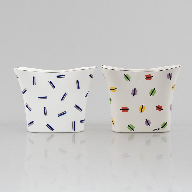 Pia Rönndahl, vaser, 5 st, bl.a. "Konfetti", Gustavsbergs Studio, 1980-90-tal.