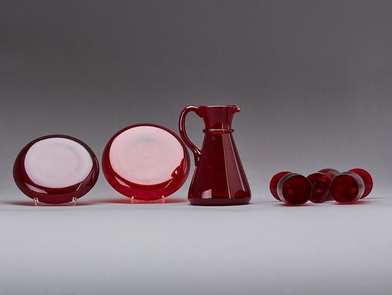 SERVISDELAR, 19 delar, glas, Monica Bratt, Reijmyre.