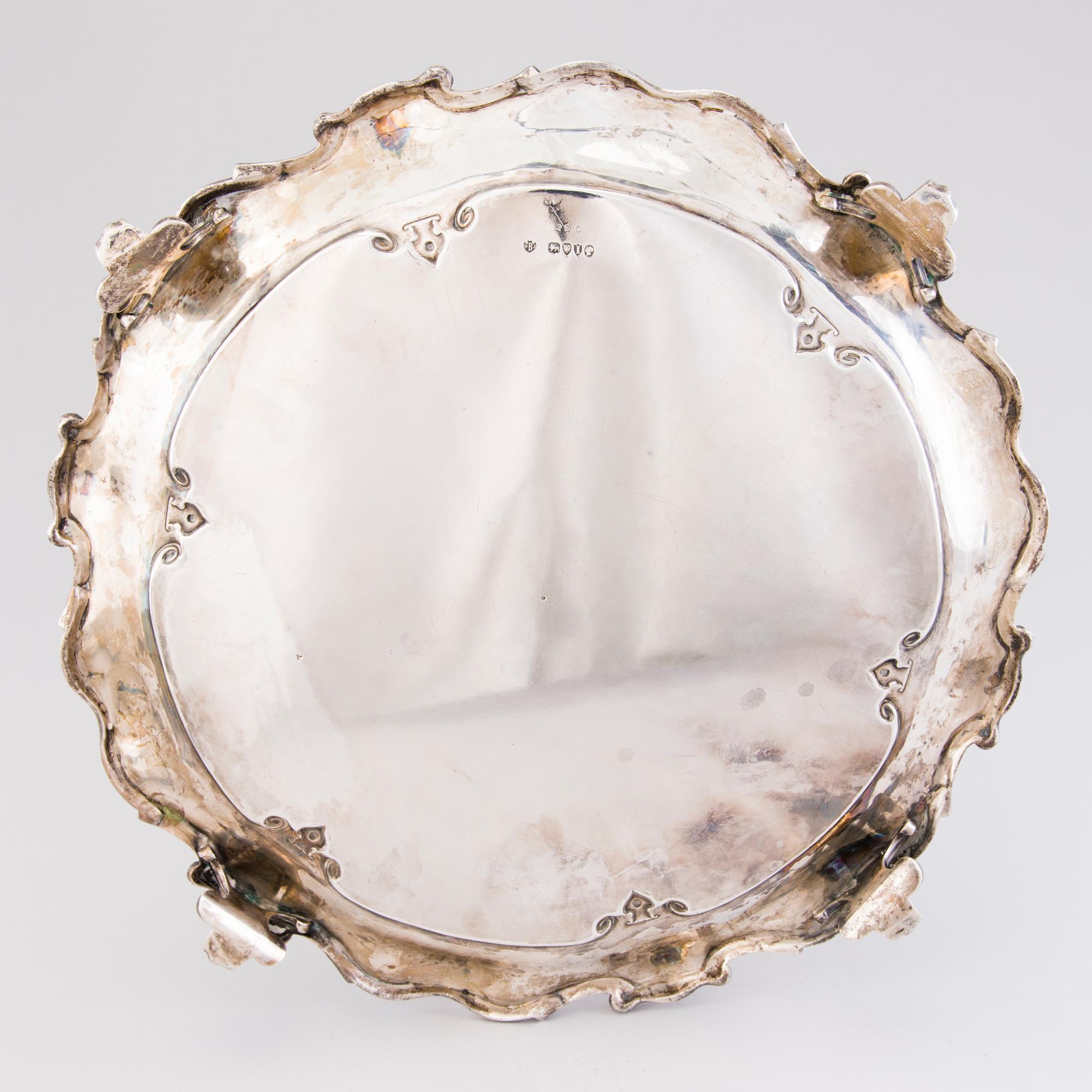 WALTER AND JOHN BARNARD, A Late Victorian sterling silver footed tray, mark of Walter and John II Barnard, London 1884.