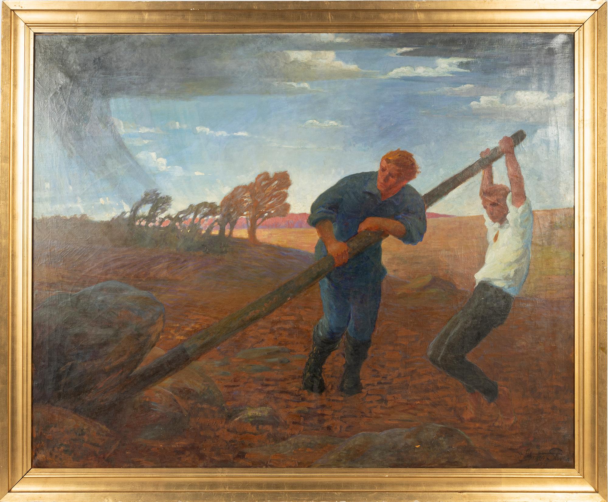 Jørgen Storck, oil on canvas, signed and dated 1921.